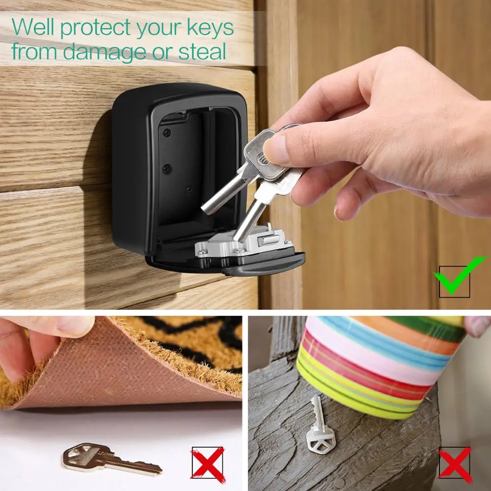

ORIA Password Key Box Decoration Key Code Box Key Storage Lock Box Wall Mounted Password Box Outdoor Key Safe Lock Box
