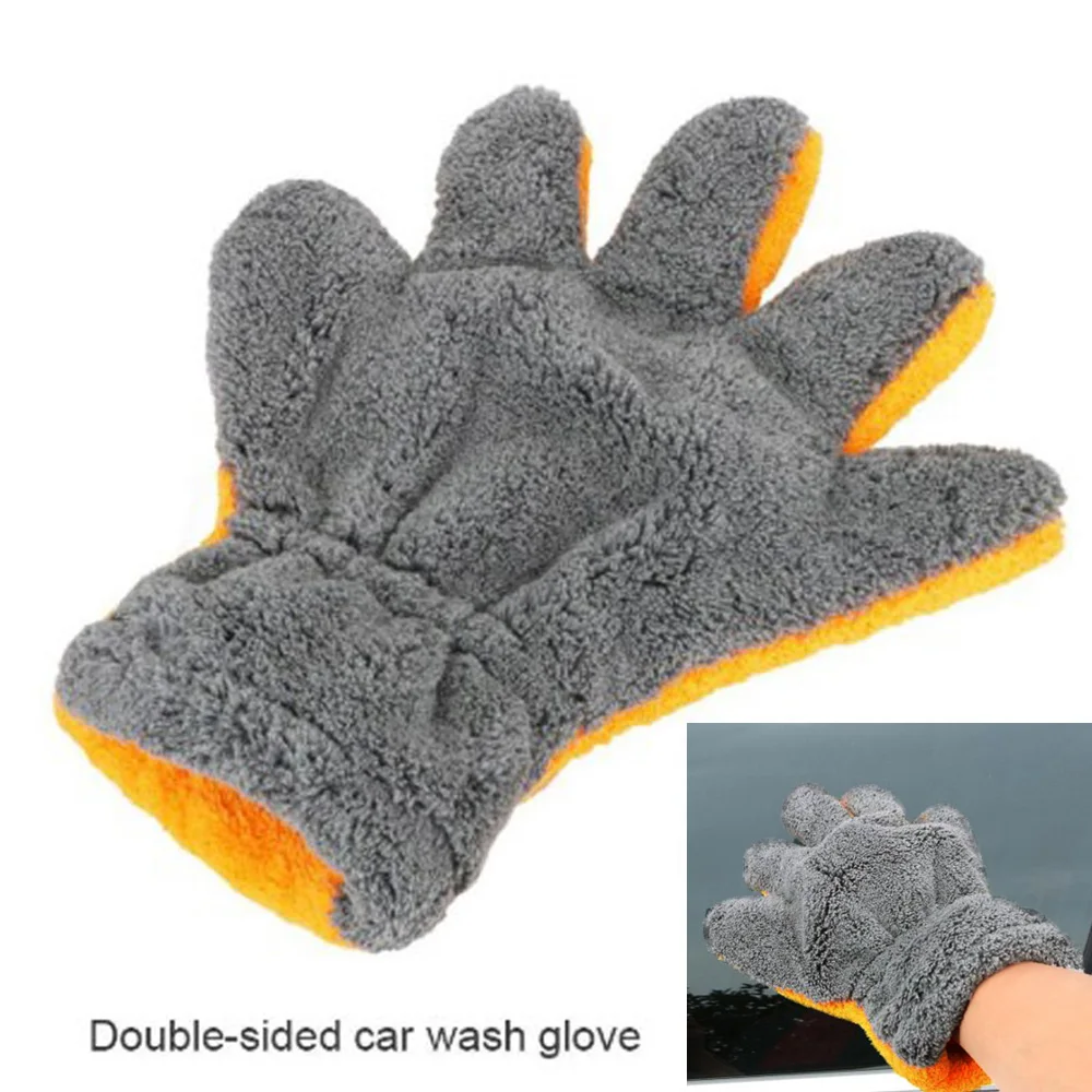 

Soft Car Wash Gloves Window Glass Clean Multifunction Handwear 29*25CM Superfine fiber Detailing Tool