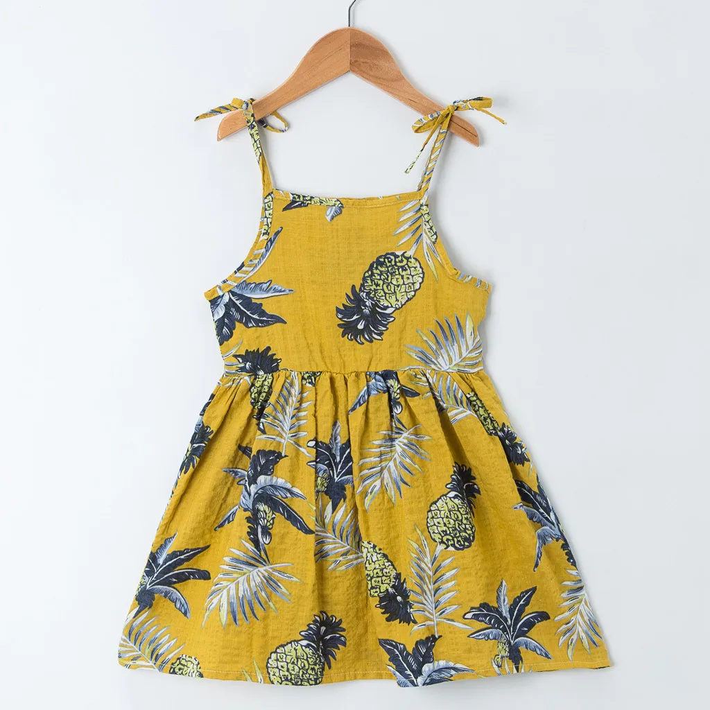 Childrens Girls Dress Toddler Kids Baby Girl Dresses Print Beachwear Princess Clothing For Clothes Strap Sundress Summer | Детская