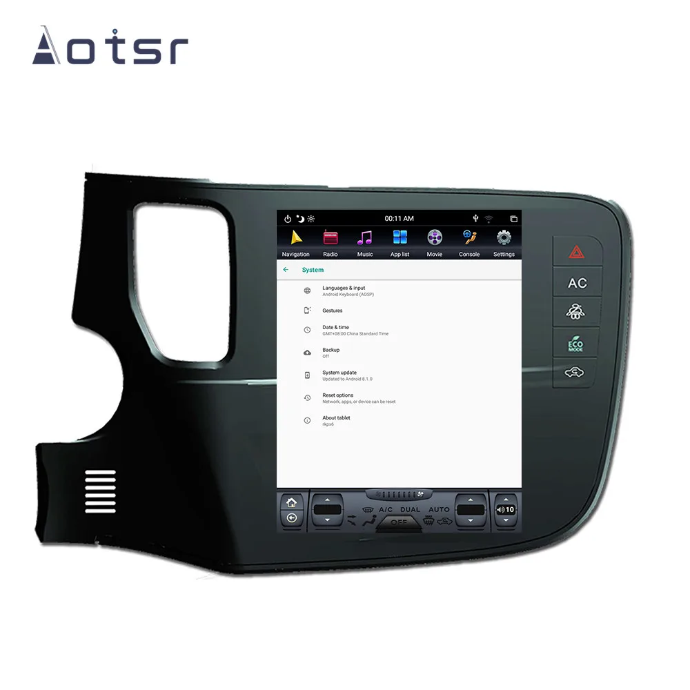 Автомобильный GPS-навигатор в стиле Тесла Android 9 0 4 Гб ОЗУ для Mitsubishi OUTLANDER 2014 +