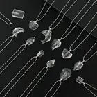 Ожерелье в виде флакона с прозрачными кристаллами, фюмерная подвеска баночка, счастливое очарование, фонарик, украшение сделай сам, подарок