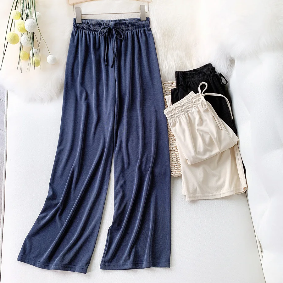 

2021 New Women Summer Pants High Waist Women Casual Stright Pants Female Trousers Outwear Fashion Ankle Length Pants