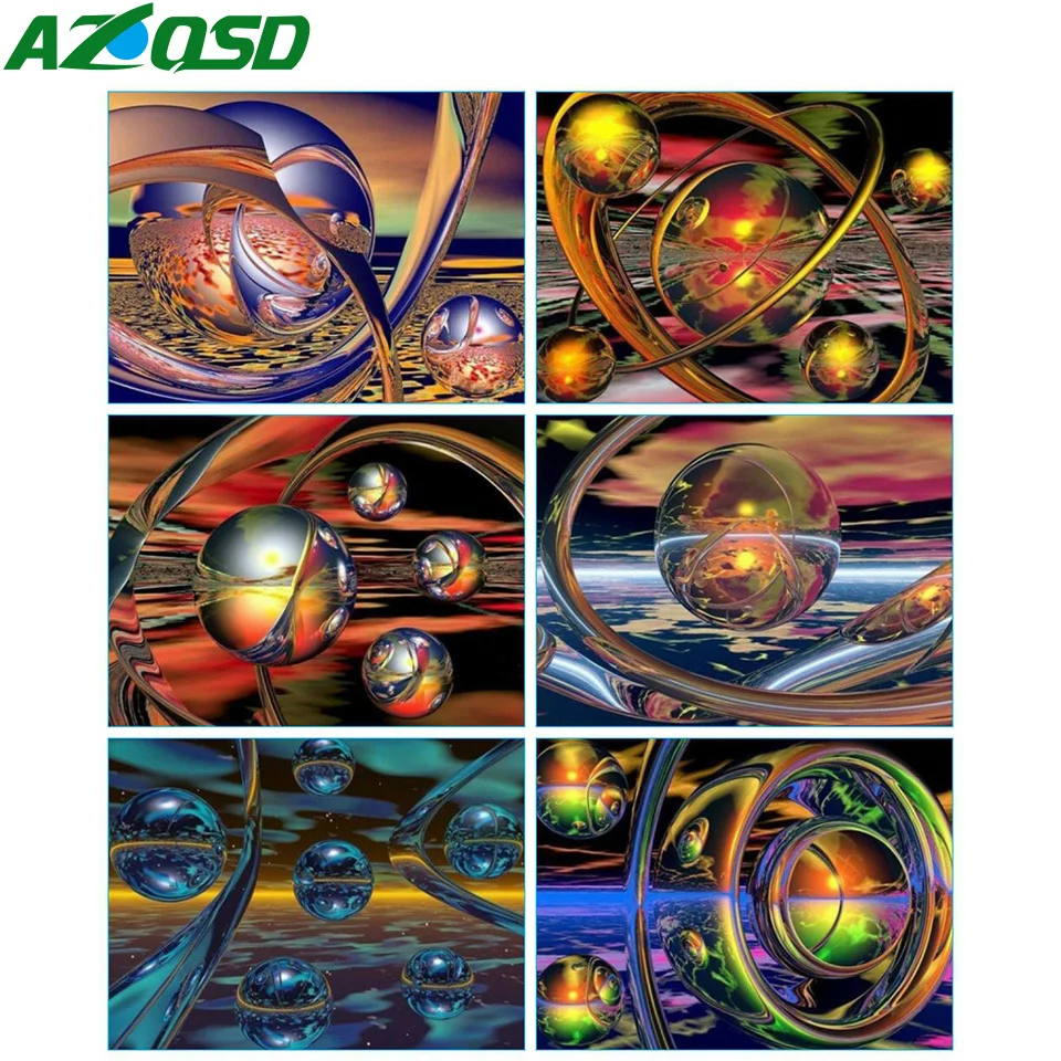 

AZQSD Алмазная картина полный квадратный шар алмазное искусство Вышивка пейзажа продажа абстрактная планета 5d Сделай Сам картина Стразы