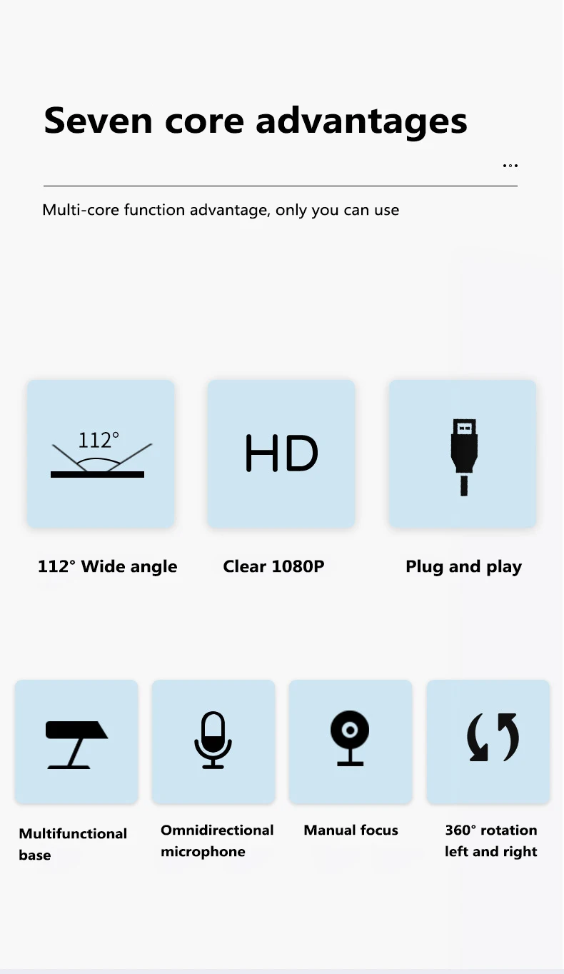 

Auto Focusing Webcam Auto Focusing Web Camera 1080P HD Cam Microphone For PC Laptop Desktop Built-in Stereo Microphone