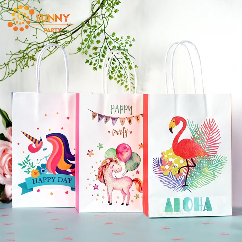 2 шт. бумажная посылка с изображением единорога из мультфильма Счастливый день