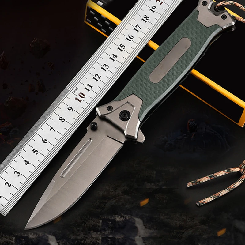

3CR13 Outdoor Folding Knife G10 Handle Multifunction Knife Self-defense Portable Fruit Knife CN(Origin)