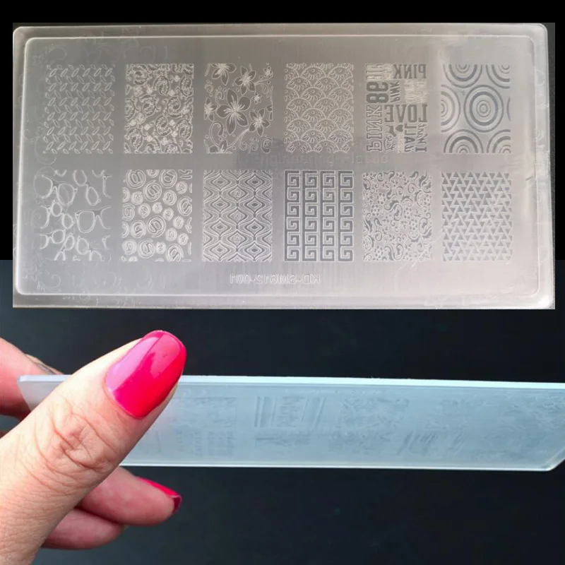 Пластины для стемпинга ногтей Bittb пластиковые цветы лист шаблон нейл-арта