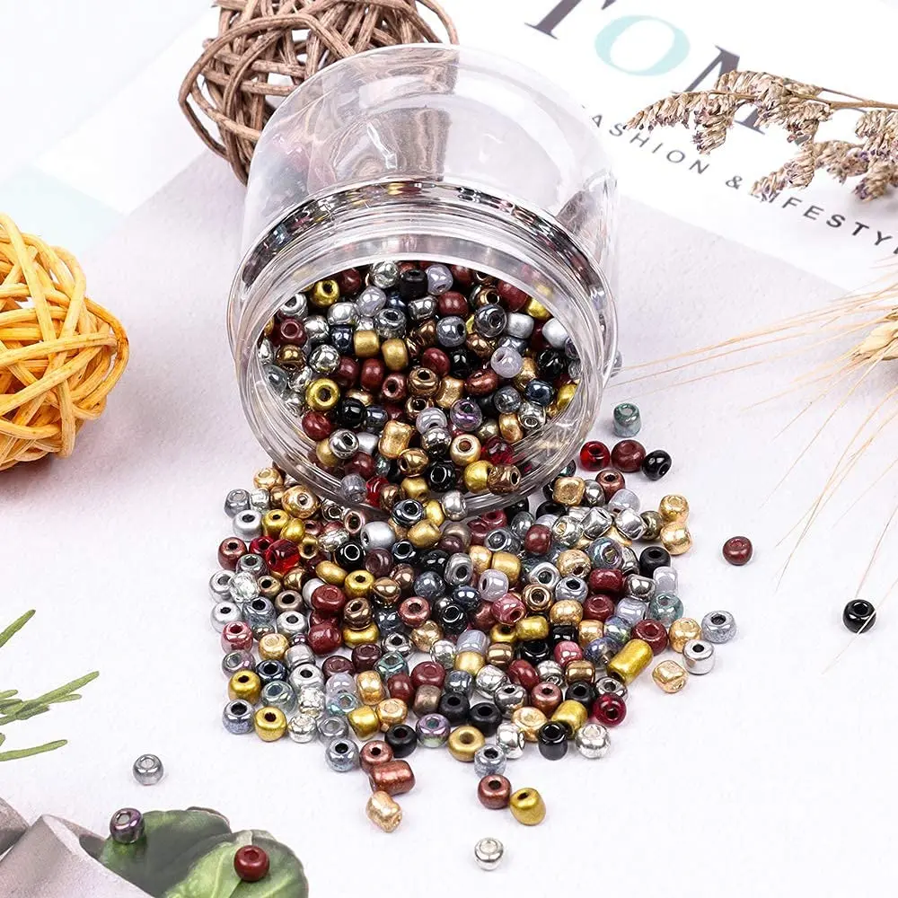 

1000 Pcs 2mm Glass Seed Beads Small Craft Spacer Beads Suitable for Bracelet Necklace DIY Handmade Jewelry Accessories Products