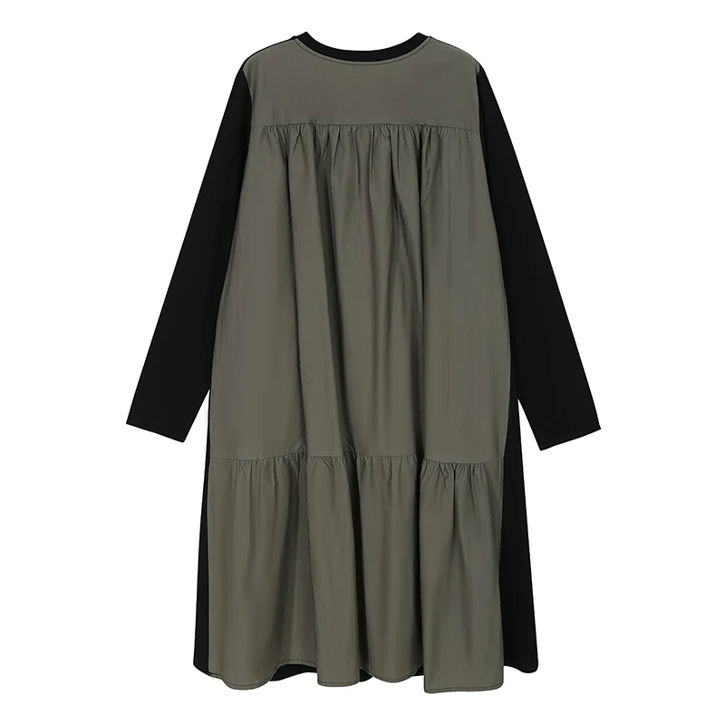 * Новинка женское черное платье с длинным рукавом осень 2020 размера плюс