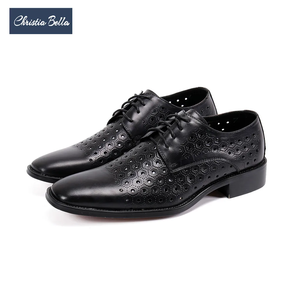 

Роскошные классические мужские полуботинки, платье, обувь черного цвета натуральная кожа мужская обувь в деловом стиле; Обувь с перфорацие...