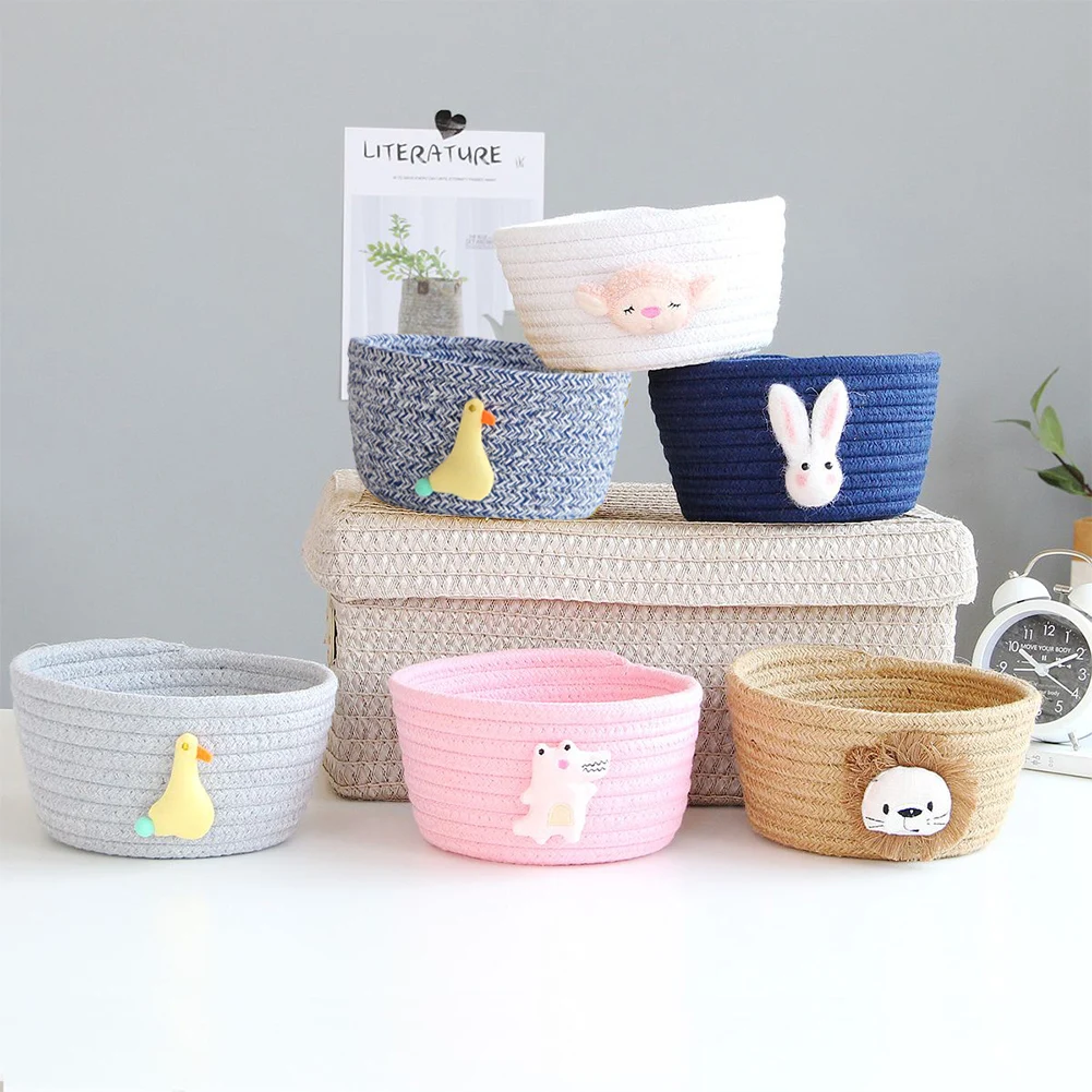 

INS Nordic Cotton Rope Storage Baskets Woven Desktop Sundries Kids Toys Organizer Box Dirty Clothes Laundry Basket Hamper