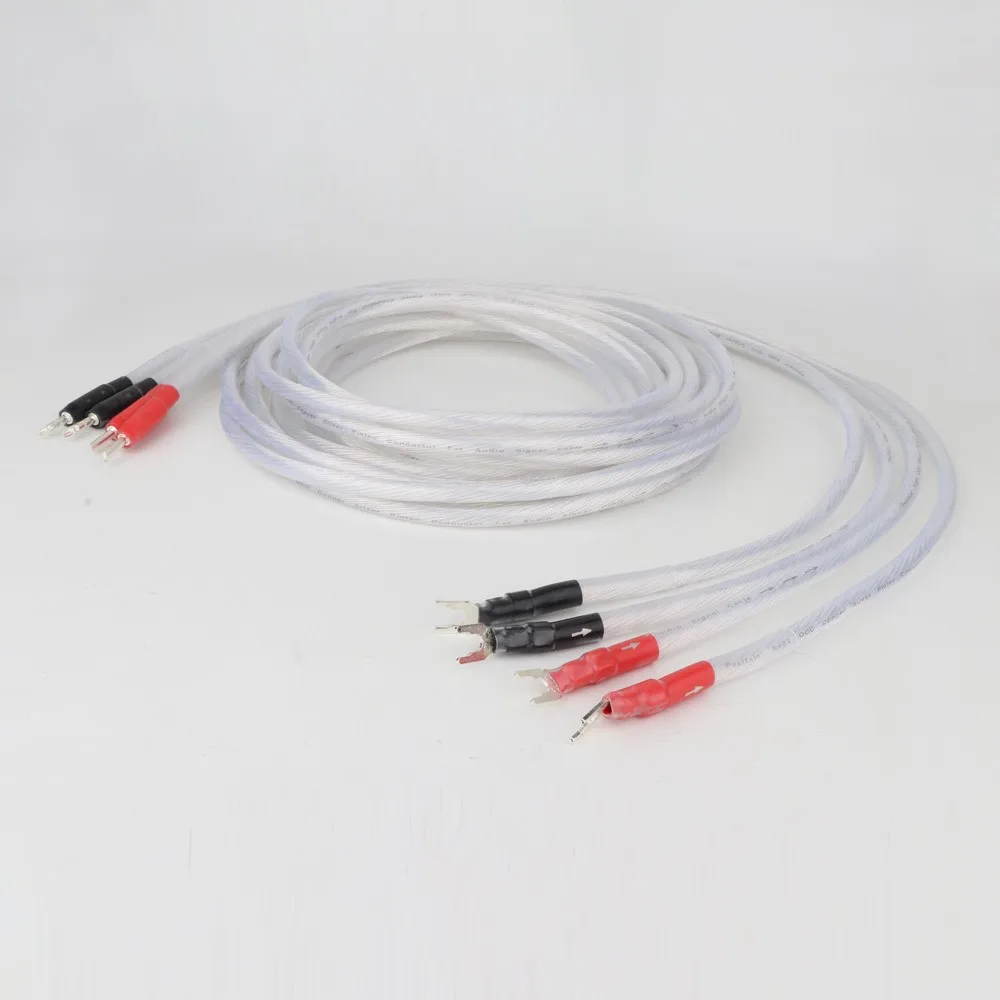 Preffair пара HIFI 11 ядер * 0,45 мм OCC посеребренный аудио кабель динамик кабель посеребренный Банановый штекер или Y штекер