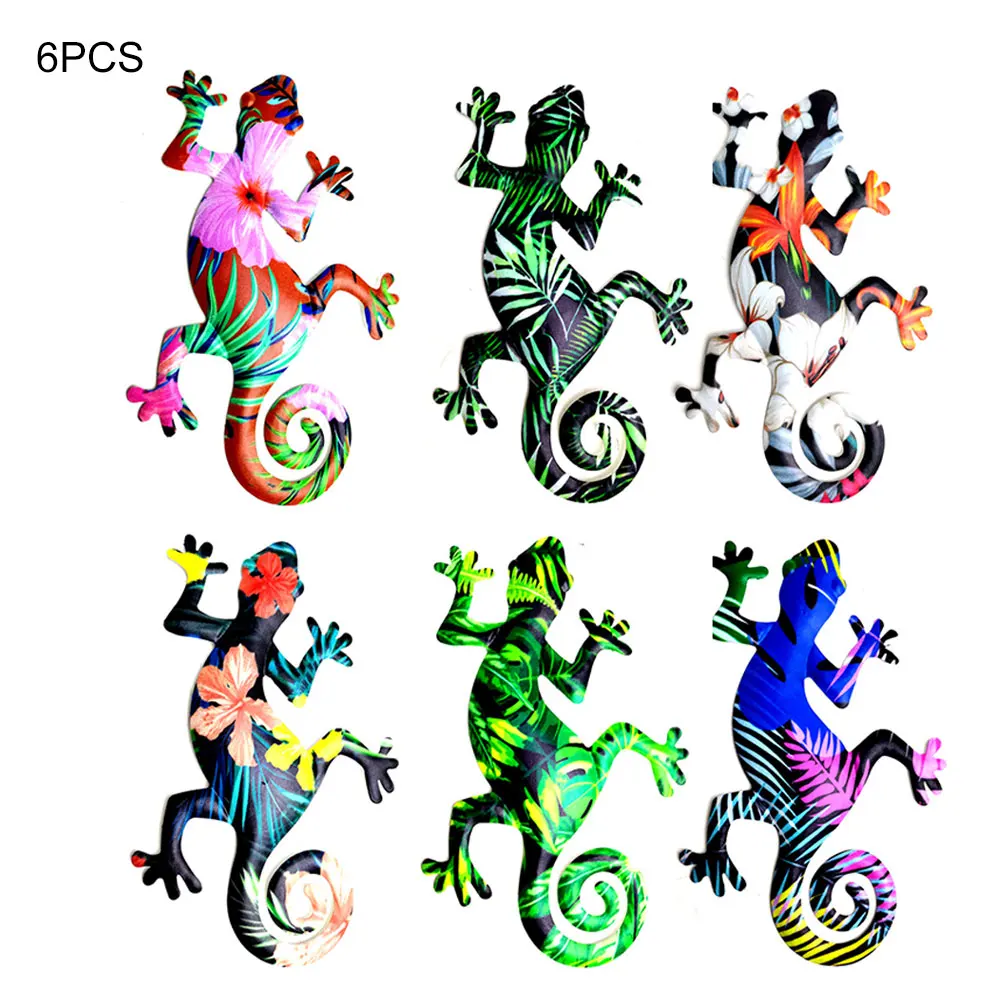 

Metal Lizard Wall Decoration Art Set Crafts Waterproof Lizard Sculpture Ornament With Hook Hole Garden Yard Decor Supplies