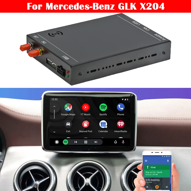 

For Mercedes-Benz GLK X204 NTG4.5/4.7 WIFI Apple Carplay Activation Tool Android Auto Interface Radio Screen Module Decoder Box