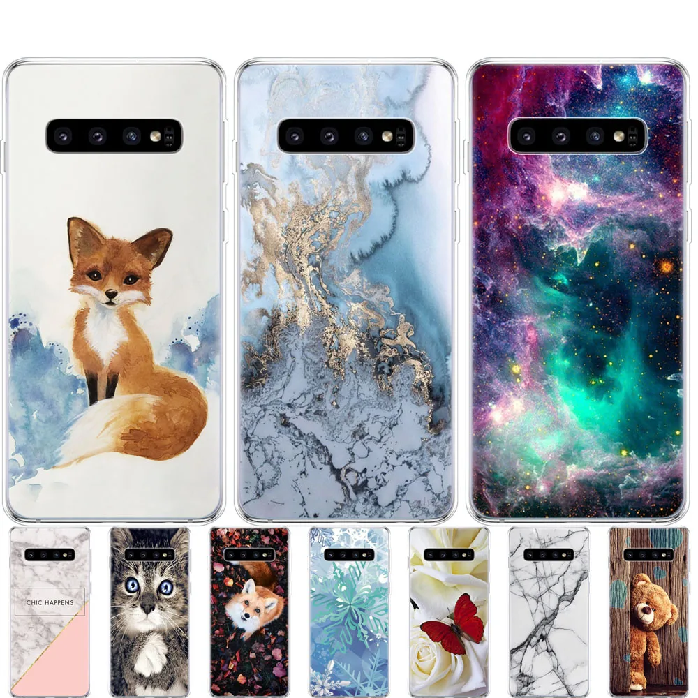

Coque For Samsung Galaxy S10 Case S10Plus Silicone soft TPU Cover Phone S10 E Case On For Samsung S10 Plus G975F S 10 SM-G973F