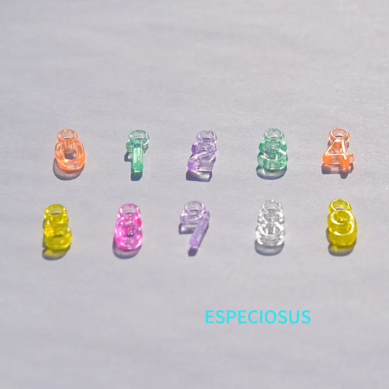 Children Jewelry Accessory 16MM Light Multi Color Acrylic Charms Numeral Beads Bracelet Digit Pendants Handcraft Departments | Украшения и