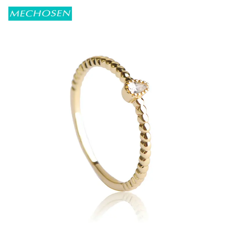 MECHOSEN сверкающие тонкие кольца с фианитом AAA для свадьбы помолвки золотого цвета