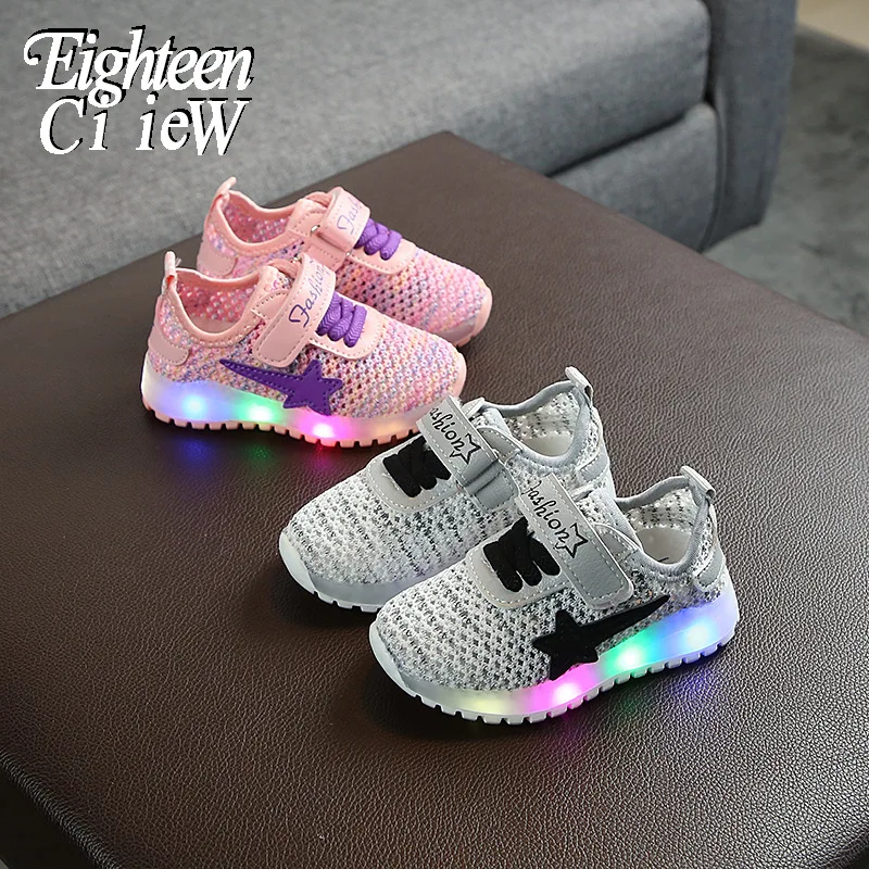Детская светильник кой новинка 2019 летняя детская обувь дышащие кроссовки для