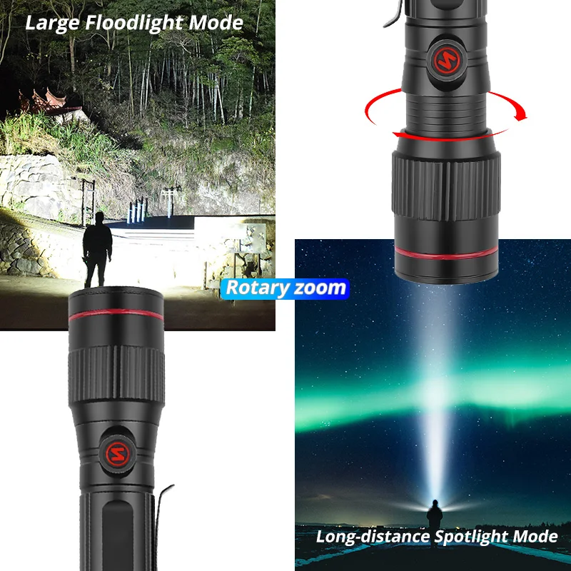 

Super Bright XHP70.2 LED Flashlight P8 Powerful Waterproof LED Torch 18650 26650 Battery USB Rechargeable for Camping