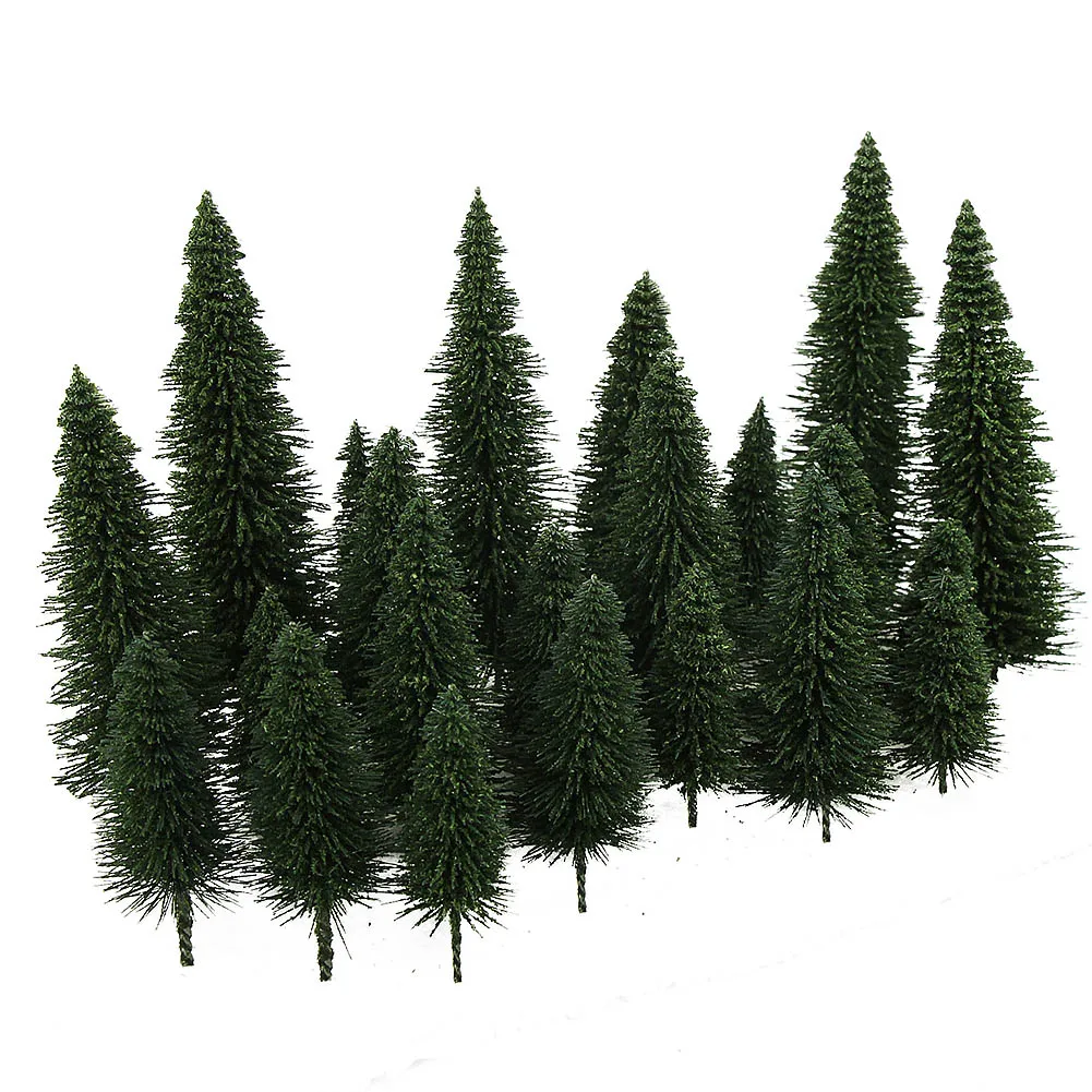 

40pcs Miniature Scenery Model Pine Trees Deep Green Pines For HO O N Z Scale S0804