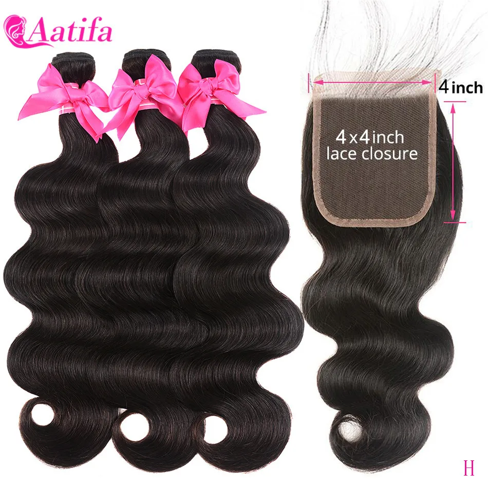 

Пряди волос для тела с застежкой 4x4, 100% натуральные бразильские волосы, 3 пряди с застежкой, волосы Реми Aatifa