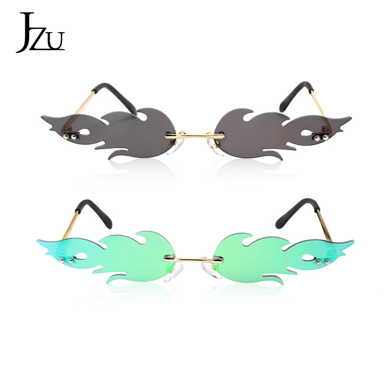 JZU новые модные солнечные очки с огненным пламенем для женщин и мужчин, Винтажные Солнцезащитные очки, роскошные модные уличные брендовые дизайнерские очки