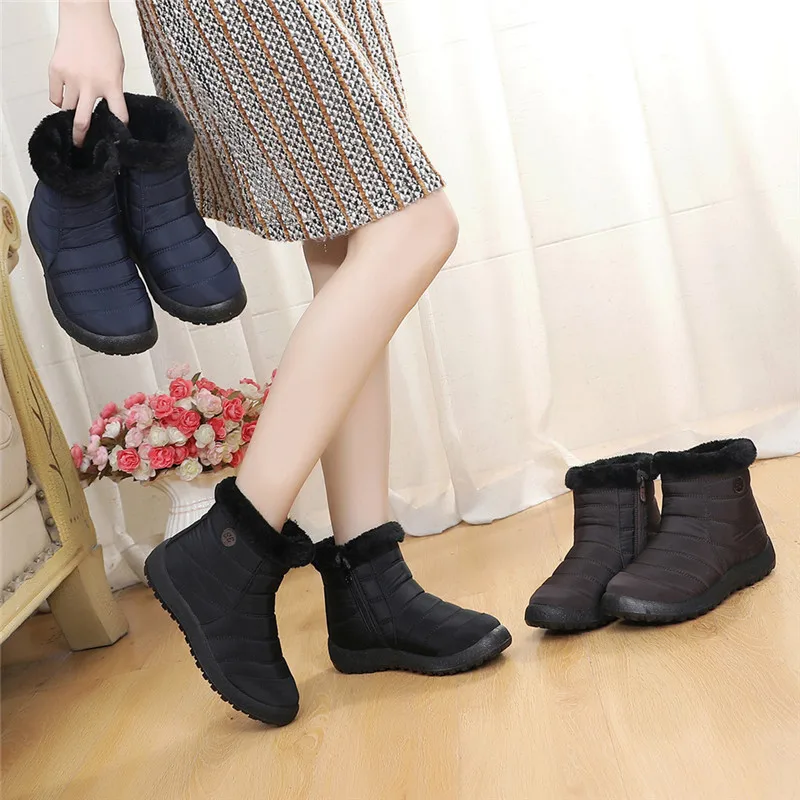 

2020 Snow Boots for Women Winter Warm Ankle Short Bootie Casual Waterproof Shoes Warm Shoes Woman Comfort Boots Comfortable