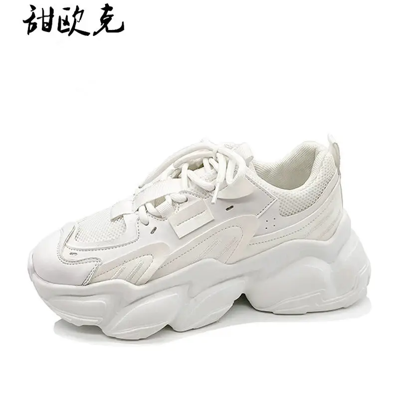 

2021 Women's Mesh Breathable Sneakers Fashion Women's Shoes Spring Walking Platform Shoes New Comfortable Lace-up Casual Shoes