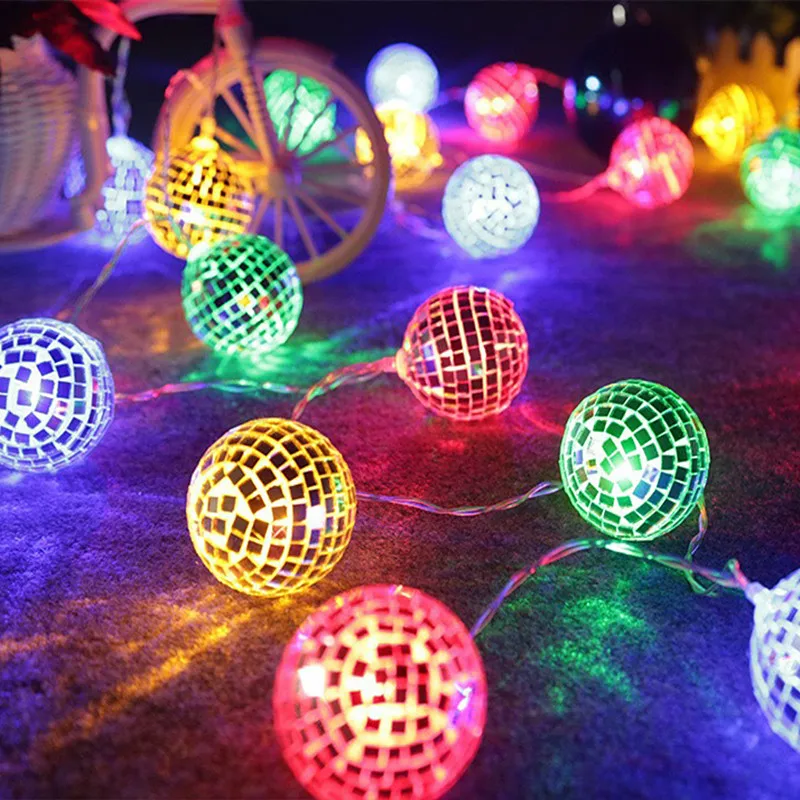 

1.5/3/4/6m Ball String Light Christmas Multicolor Ballroom LED Battery Curtain Lamp