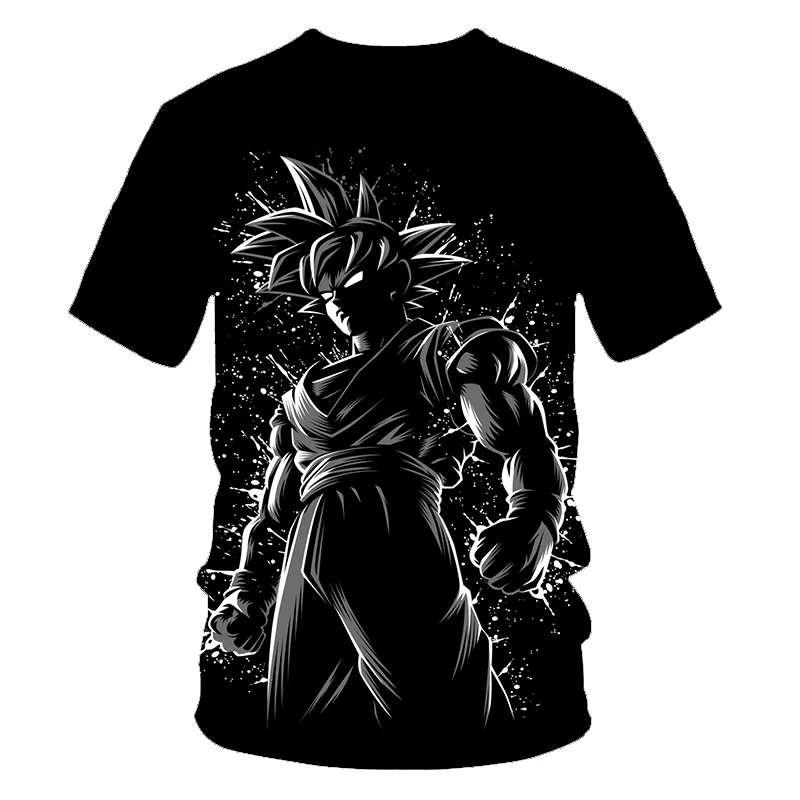 Мужские летние футболки с 3D принтом «Dragon Ball Z», «Super Saiyan Son Goku», «Black Vegeta», «Битва с драконом», Повседневная футболка, топы, футболки для детей