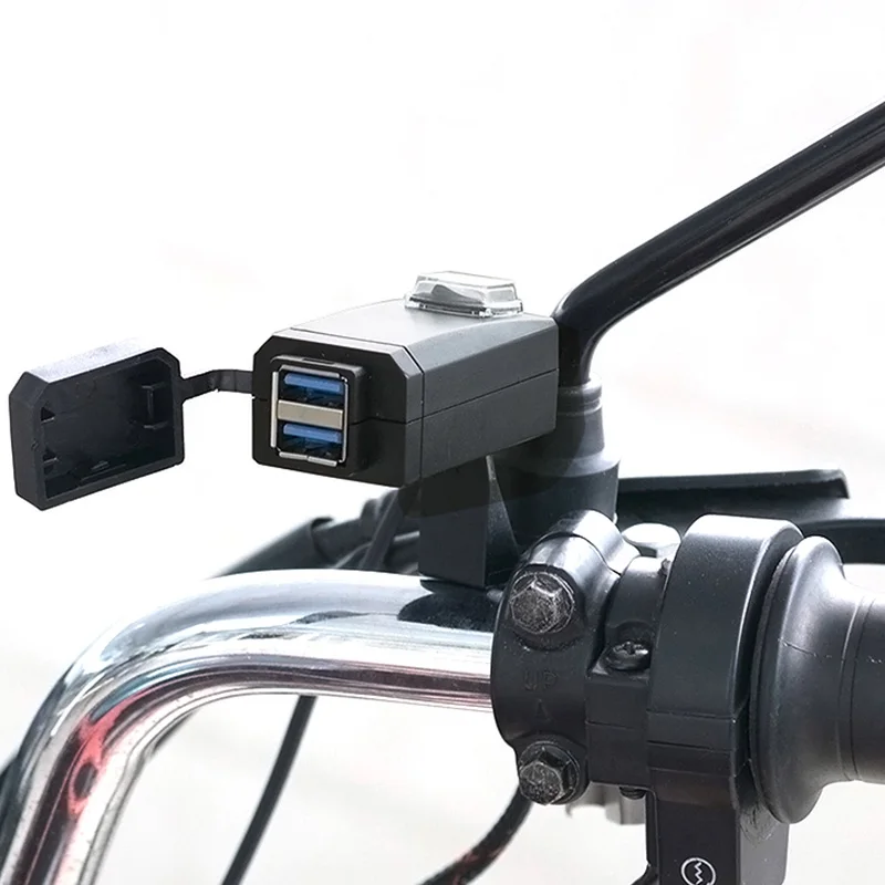 Руль мотоцикла Зарядное устройство QC3.0 Dual USB Порты и разъёмы Питание адаптер розетка Быстрая зарядка для iPhone huawei samsung Водонепроницаемый