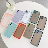 shockproof silicone bumper phone case iphone 12 11 pro max mini x xr xs max 8 7 6s plus se2 cnady color transparent matte cover