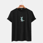 Футболка в Корейском стиле для мальчиков с маленьким динозавром и 3D принтом, летняя повседневная облегающая блузка с коротким рукавом, Высококачественная уличная одежда