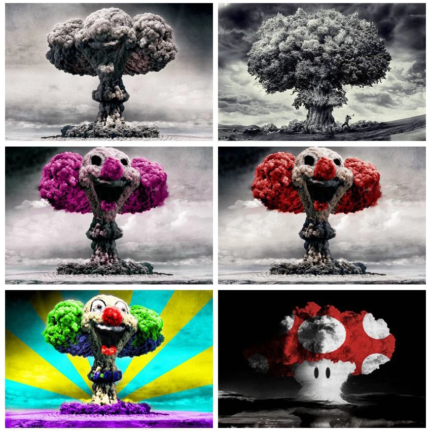 

5D алмазная живопись «сделай сам», клоун, гриб, облако, полная вышивка, вышивка крестиком, мозаика, домашний декор, Набор для творчества, рожде...