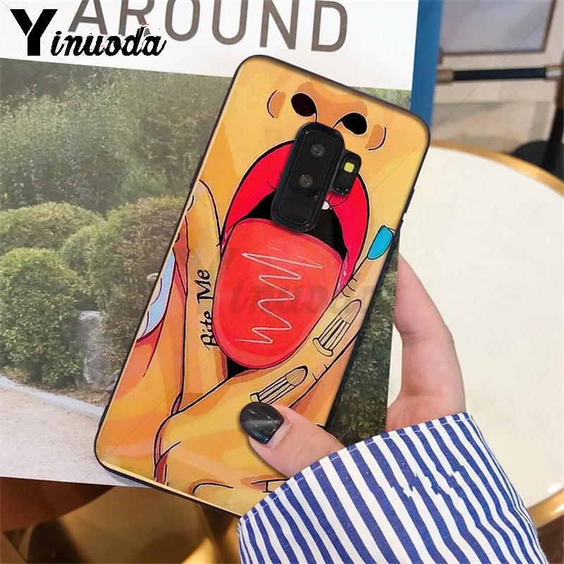 A3 Yinuoda сексуальная девушка красный Стикеры-губы, корпус под плетенную сумку чехол для телефона для samsung S9 S9 плюс S5 S6 S6edge S6plus S7 S7edge S8 S8plus - Цвет: A3