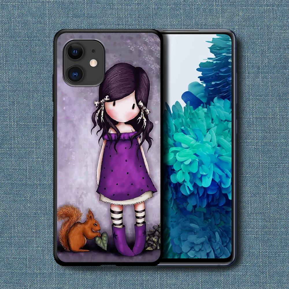 

Cartoon Santoro Gorjuss Girl Phone Case For iPhone 4 4s 5 5S SE 5C 6 6S 7 8 Plus X XS XR 11 12 Mini Pro Max 2020 black Cell Tpu