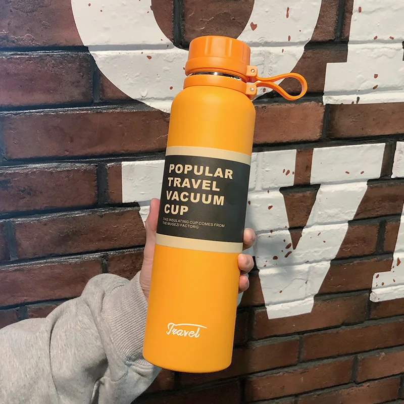 

Sports Men's Mug Large capacity kettle Student couple 304 stainless steel 1000ml cup Travel mug 24-hour heat preservation effect