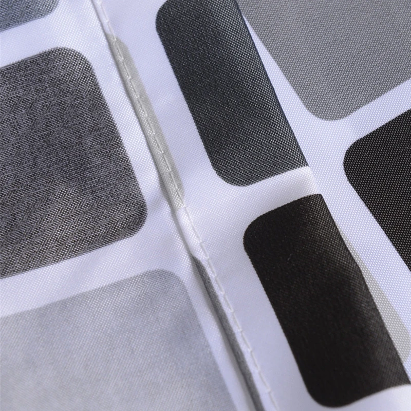 Black+white+gray Plaid Bathtub Bathroom Fabric Shower Curtain Waterproof Mildewproof With 12 Hooks Bath Curtains 200X200cm | Дом и сад