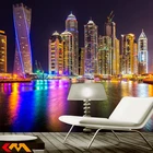Пользовательские 3D фото обои Дубай ночной вид города здание фотообои домашний Декор Гостиная фон настенная живопись