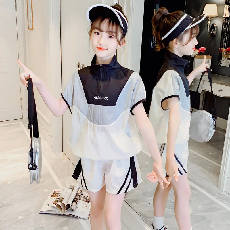 

Girls Summer Suit New Spring Autumn Children's Fashion Children's Clothing Little Girl 2021 Net Red Sports Two-piece Suit