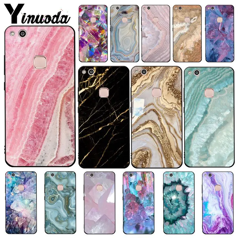 Yinuoda синий розовый фиолетовый драгоценный камень агат мрамор Хрустальный чехол