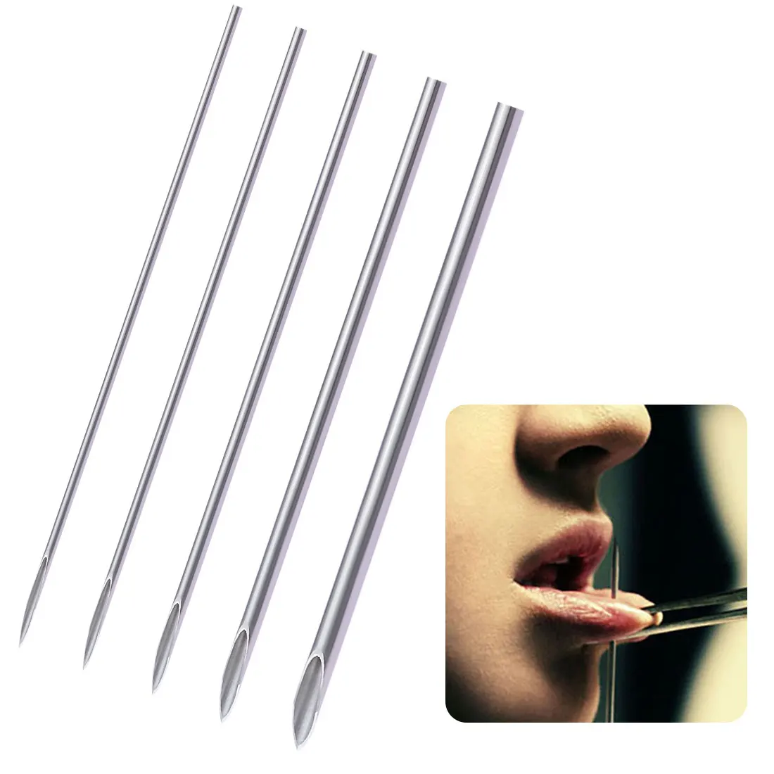 

25/50/100pcs Disposable Sterile Body Piercing Needles 14-20G Tattoo Puncture Needle Ear Nose Tongue Lip Navel Piercing Tools