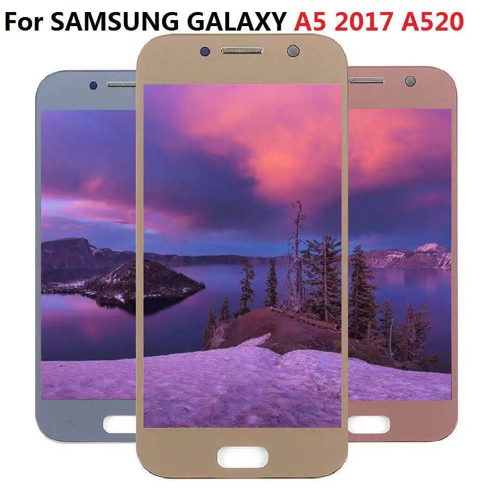 Pantalla LCD t&aacute;ctil para SAMSUNG GALAXY A5, 100%, A520, SM-A520F, digitalizador, montaje, reemplazo, 2017-0