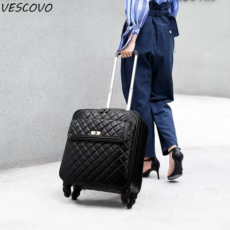 Новинка Женский чемодан VESCOVO в стиле ретро 16 дюймов 20 24 дюйма для ручной клади из