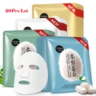 Набор шелковых протеиновых масок для лица 20 шт., уход за лицом, увлажняющая маска для жирной кожи, питательная косметика