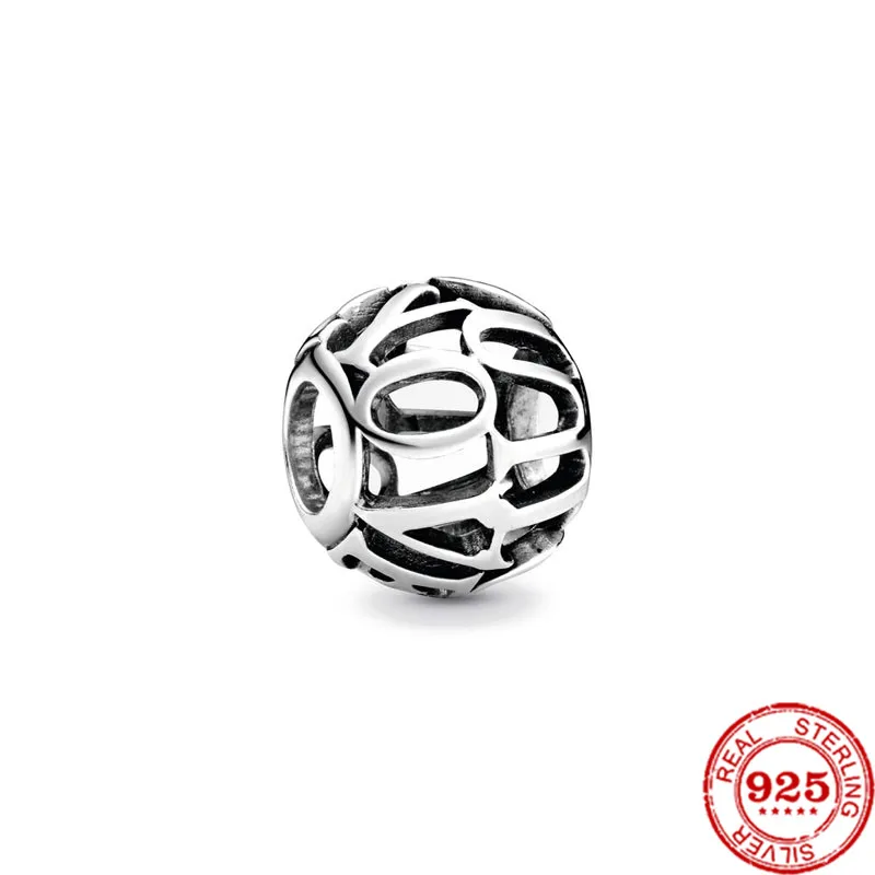 Новые Серебряные Круглые бусины пчела лист сердце я люблю вас подходит Pandora