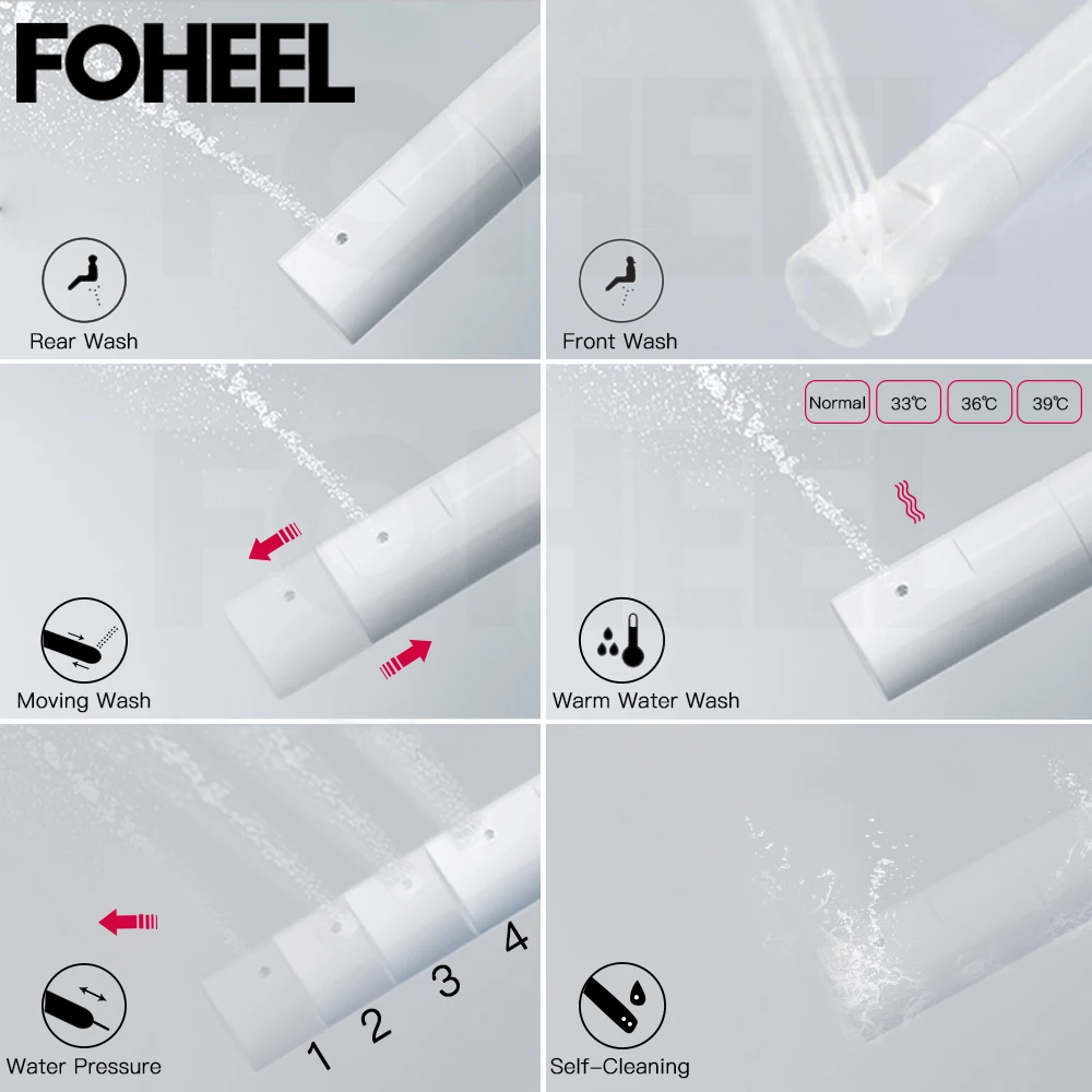 Чехол для биде FOHEEL умное сиденье унитаза со светодиодной подсветкой|Сиденья