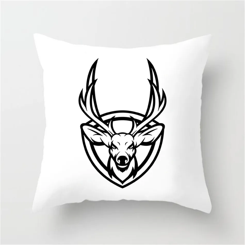 Чехол на подушку в стиле ретро Fuwatacchi с цветочным рисунком и оленем декоративная