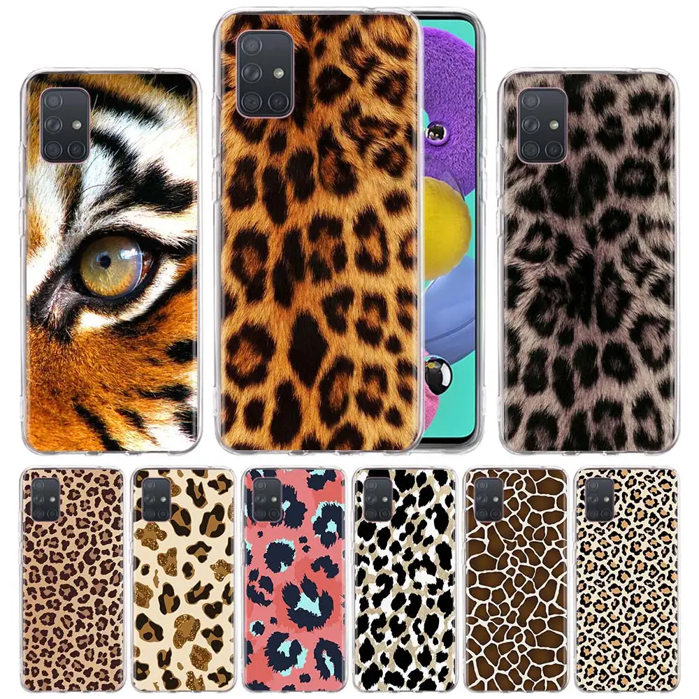 

Tiger leopard print panther Silicone Case for Samsung Galaxy A52 A51 A71 A21s A11 A10 A20e A30 A40 A50 A70 A31 A41 Cover Coque