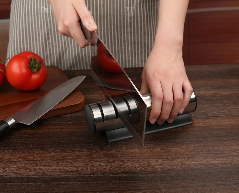 

2019 New 3-Stage Stainless Steel Kitchen Knife Sharpener Professional Kinchen Tools Eco-Friendly Grinder Lansky